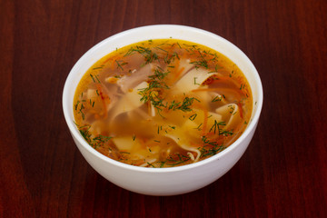 Chicken soup with noodle