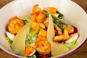 Caesar salad with prawn