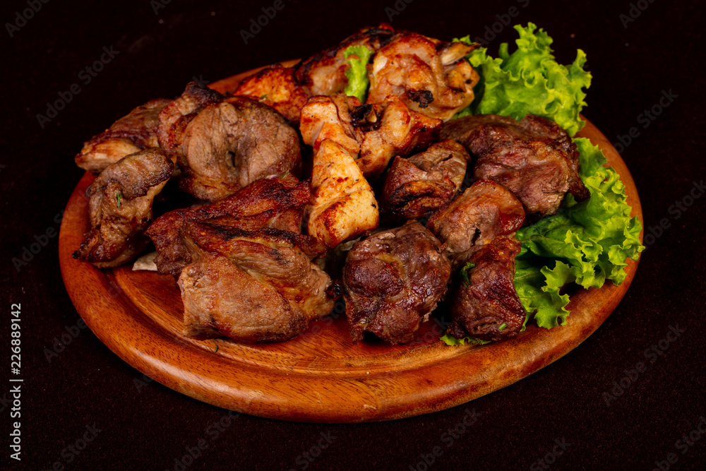 Wall mural Grilled kebab plate