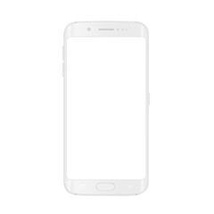 Soft white realistic new generation of modern vector smartphone. Realistic phone template for inserting any UI interface test or business presentation.