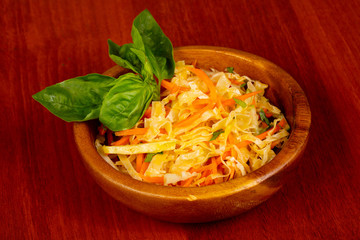 Shredded carrot and cabbage