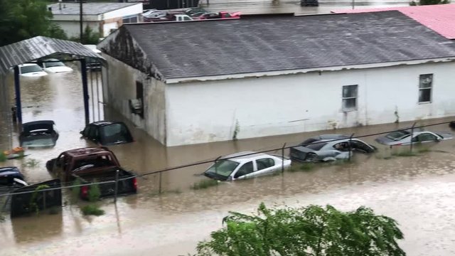 Car workshop flooded during Hurricane Florence