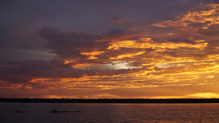 Fototapeta premium Sunset over the Amazonas River near Mocagua, Colombia