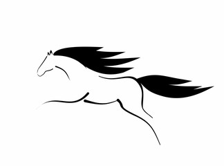 sketch of jumping beautiful horse 