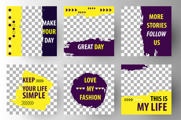 Editable Post Template Social Media Banners for Digital Marketing. Promo Brand Fashion. Stories. Streaming. Vector Illustration