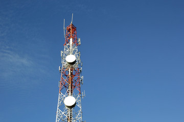 telecommunication tower with sky background