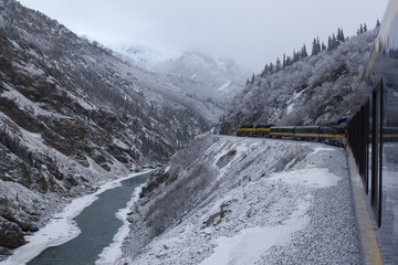 Winter landscape in Alaska. A picture taken on a Alaska Railroad Winter Aurora train from Fairbanks...