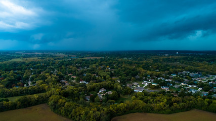 Fototapeta na wymiar Beautiful Storm Rolling - Aerial Perspective