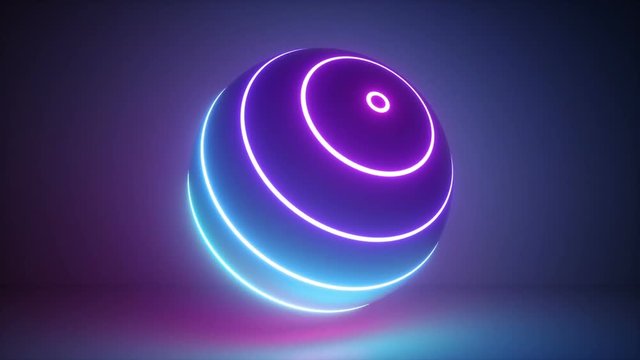 3d rendering, glowing neon light sphere, laser show, hypnotic disco ball, esoteric energy, abstract background, looped animation, ultraviolet spectrum,
