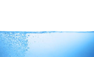 Naklejka na ściany i meble Splash of blue water against white background