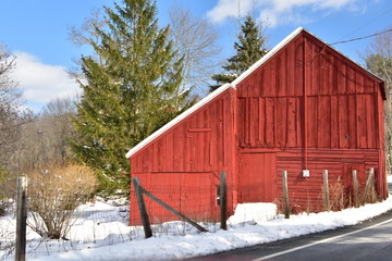 Red Barn After The Snow 