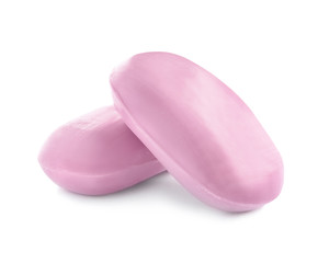 Soap bars on white background. Personal hygiene