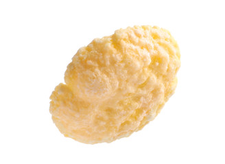 Crispy cornflake on white background. Healthy breakfast