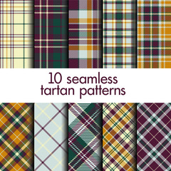 Set of seamless tartan patterns
