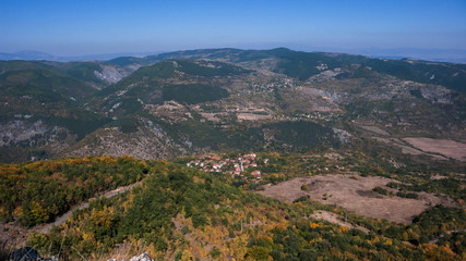 Naklejka premium Amazing Autumn landscape Ruen Mountain- northern part of Vlahina Mountain, Kyustendil Region, Bulgaria