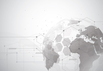 Global network connection. World map point and line composition concept of global business. Vector Illustration