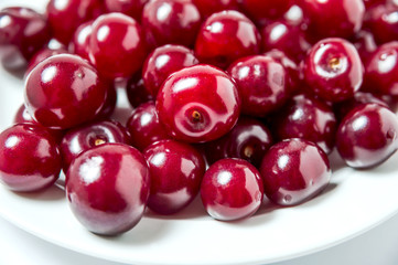 Cherry berries on a plate