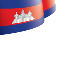 Cambodia flag, vector illustration on a white background