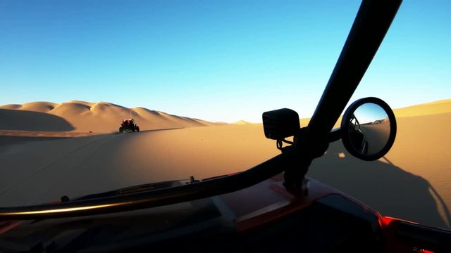 POV, sunset buggy tour in Mojave desert