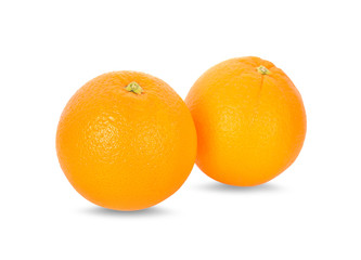 whole fresh Navel orange on white background