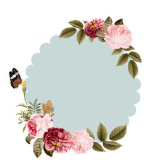 Blank floral frame card illustration