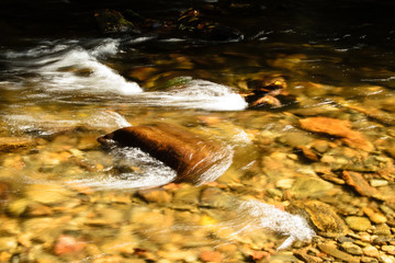 Rushing Water Over Boulder