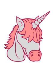 einhorn pferd horn unicorn fabelwesen pony reiten gesicht kopf mädchen comic cartoon clipart