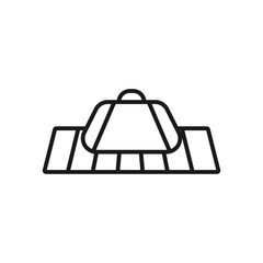 Airport baggage conveyor belt outline icon. linear style sign for mobile concept and web design. Conveyor Belt Baggage Weighing System line vector icon. Symbol, logo illustration. Vector graphics