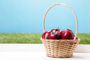 Basket bull of fresh apples