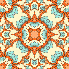 Hand drawn ornamental seamless pattern