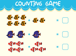 Naklejka premium Math counting game template