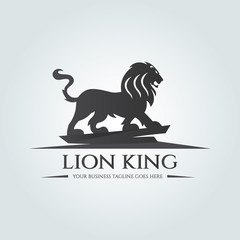 Lion king logo design template. Vector illustration