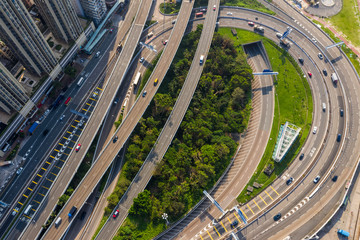 Top view of the traffic road, Western harbor tunnel