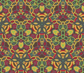 Tuinposter Kleurrijk abstract naadloos patroon, achtergrond. Samengesteld uit gekleurde vormen. Nuttig als ontwerpelement voor textuur en artistieke composities. © Anlo
