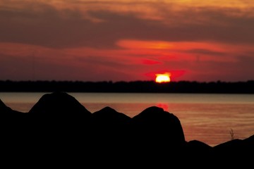 Beach Sunset over lake