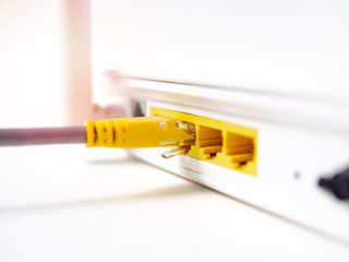 White wireless internet WI-FI router