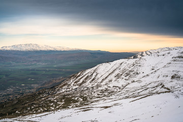 Snow mountains and the valley
