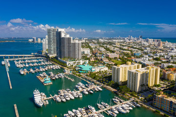 Scenic Miami Beach Marina boats and buildings