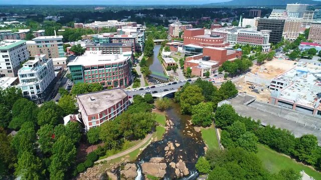 Falls Park in Downtown Greenville, South Carolina, USA 