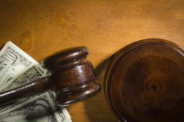 judge gavel and money