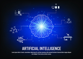 Flat design vector of Artificial intelligence concept 