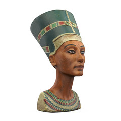 Bust of Queen Nefertiti Isolated - obrazy, fototapety, plakaty