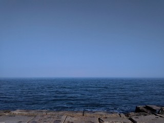 Beautiful Black Sea with blurry horizon