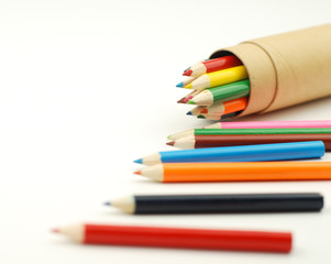 Color pencil isolated on white background