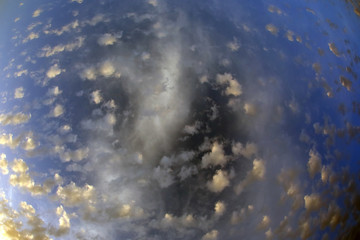 Spotty luscious clouds wide angle top