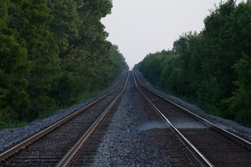 Fototapeta na wymiar Double train tracks
