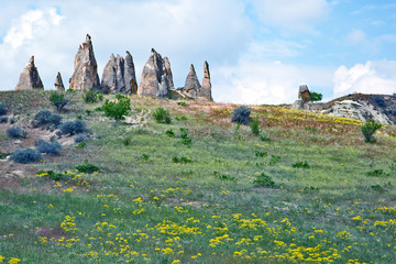 Volcanic rocks in Cappadocia valley, Turkey