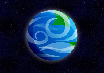 Earth world planet graphic dark space background