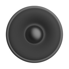 Black speaker isolated on white background, 3D illustration.