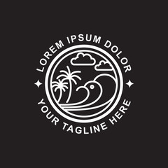 Line Art Beach Logo Design